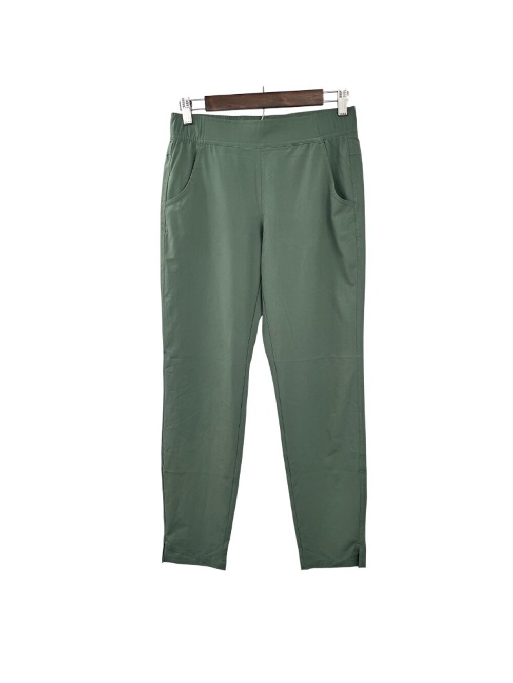Eddie Bauer Womens Traveler Ankle Pants Green Pull On Size XS Pockets